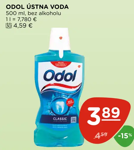 Odol ústna voda bez alkoholu