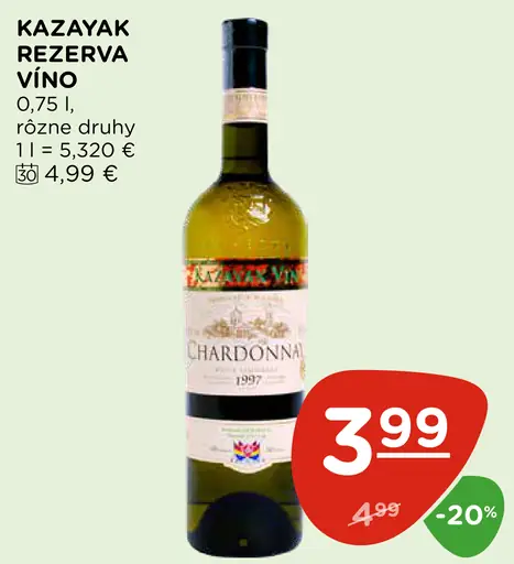 Kazayak Rezerva víno rôzne druhy