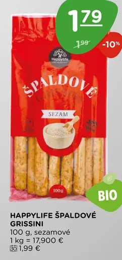 HappyLife špaldové grissini sezamové