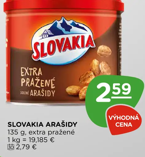 Slovakia Extra pražené solené arašidy