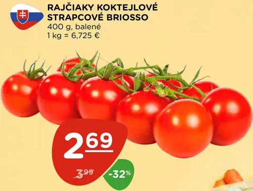 Rajčiaky koktejlové strapcové Briosso