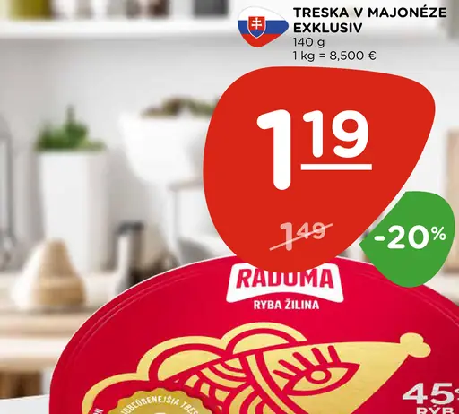 Rybárstvo Rýba Žilina Treska v majonéze Exklusiv