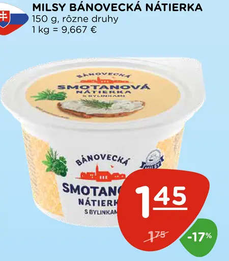 Milsy Bánovecká nátierka smotanová