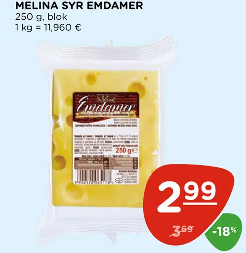 Melina syr Edamer blok