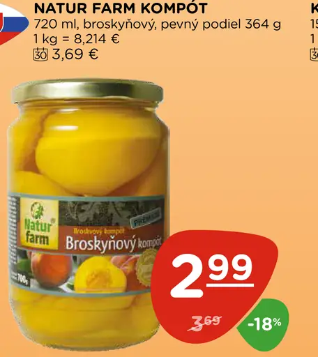 Natur Farm Broskyňový kompót