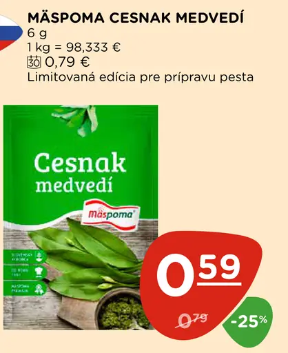 Mäspoma cesnak medvedí sušený