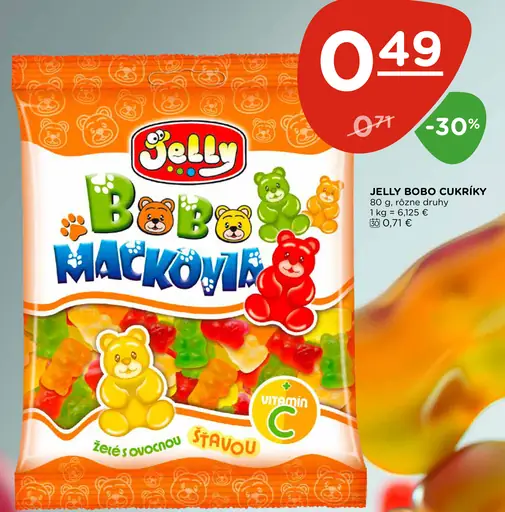 Jelly Bobo cukríky želé s ovocnou šťavou