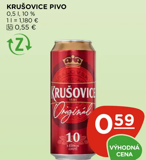 Krušovice Pivo plechovka
