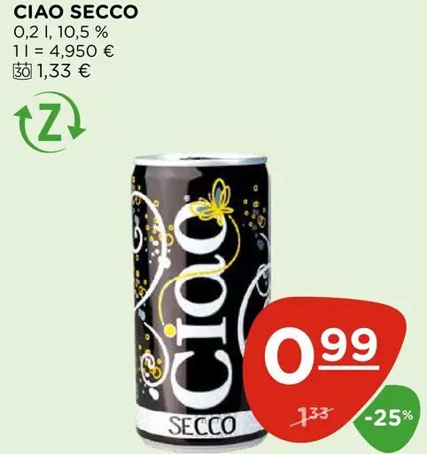 Ciao Secco plechovka