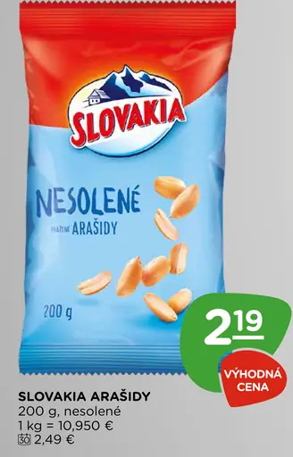 Slovakia Arašidy nesolené