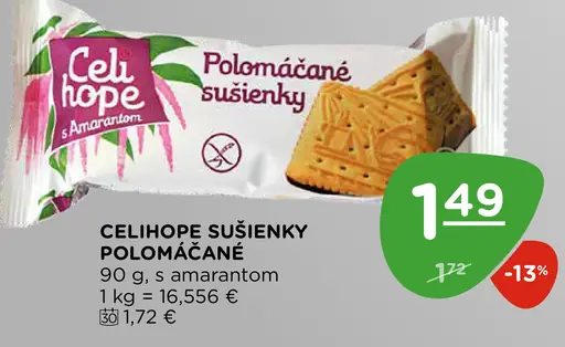 Celhope sušienky polomáčané s amarantom