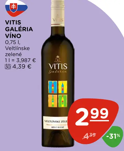 Vitis Galéria víno Veltlínske zelené