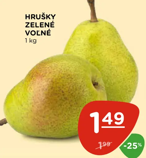Hrušky zelené voľne