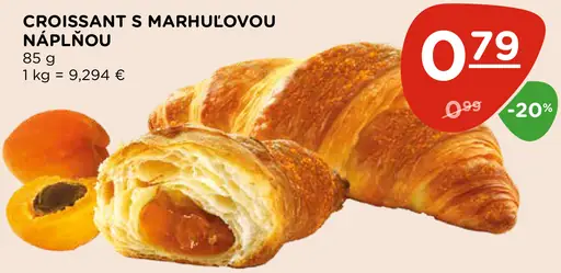 Croissant s marhuľovou náplňou