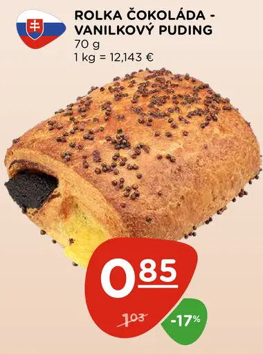 Rolka Čokoláda - Vanilkový Puding