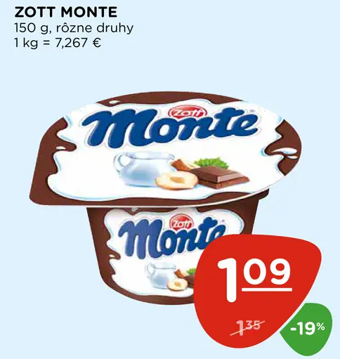 Zott Monte Maxi mliečny dezert