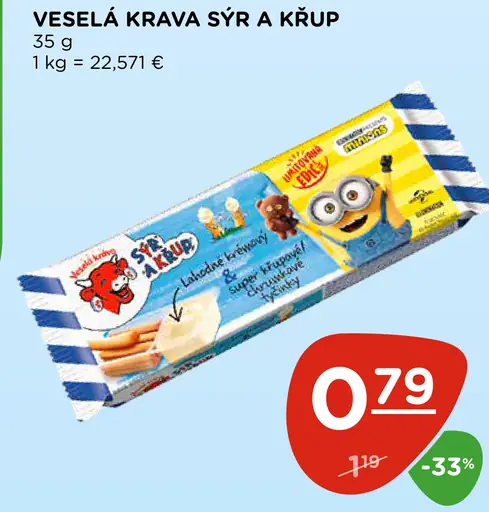 Veselá Krava tavený syr v črievku