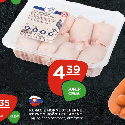 Kuracie horné stehnenné rezne s kožou chladené