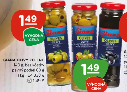 Giana olivy zelené bez kôstok