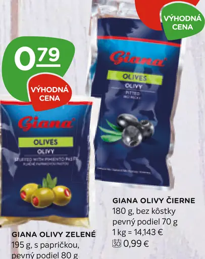 Giana Olivy Čierne Bez Kôstky