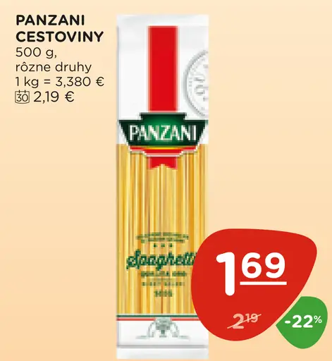 Panzani cestoviny špagety rôzne druhy