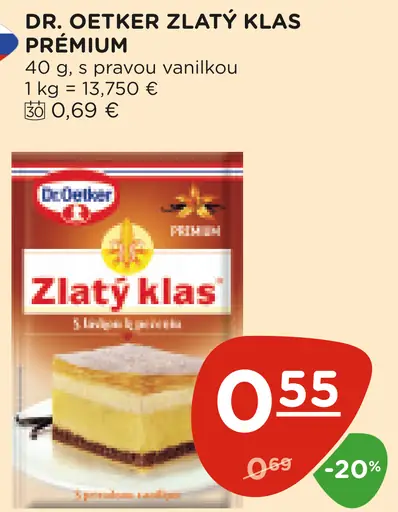 Dr. Oetker Zlatý klas Premium s pravou vanilkou