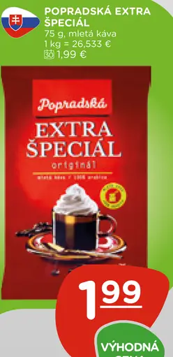 Popradská Extra špeciál originál mletá káva