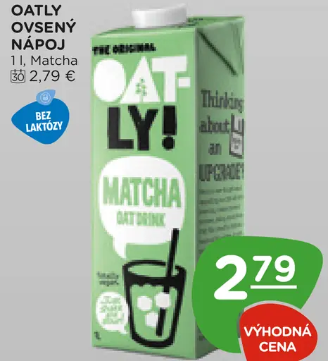 Oatly ovsený nápoj Matcha