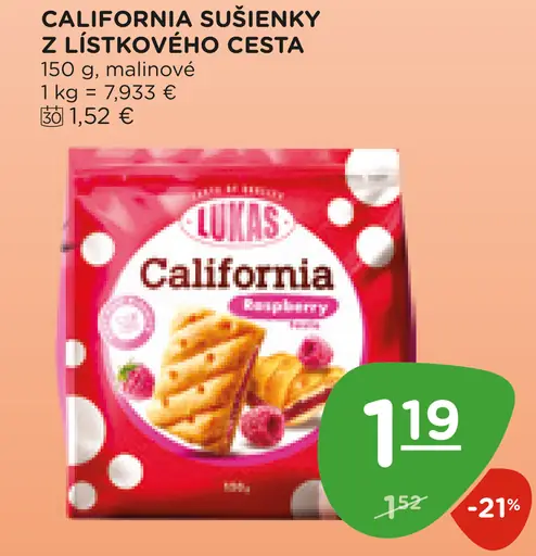 California sušienky z lístkového cesta malinové