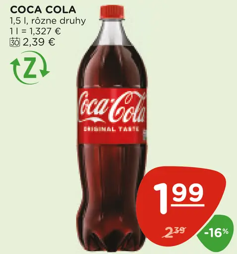 Coca-Cola sýtený nealkoholický nápoj