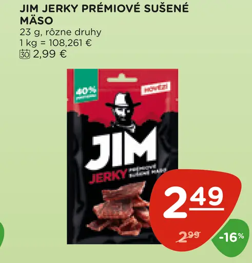 Jim Jerky Prémiové Sušené Mäso