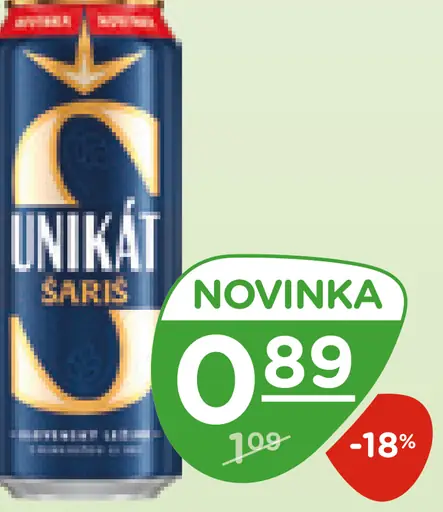Šariš Unikát pivo plechovka