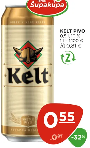 Kelt pivo plechovka