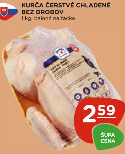 Kurča čerstvé, chladené bez drobkov