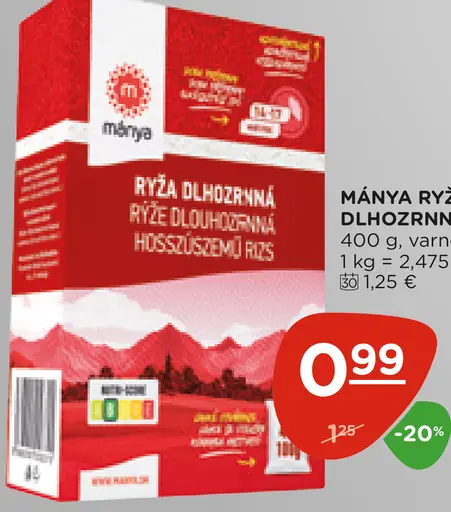 Máňya ryža dlhozrnná