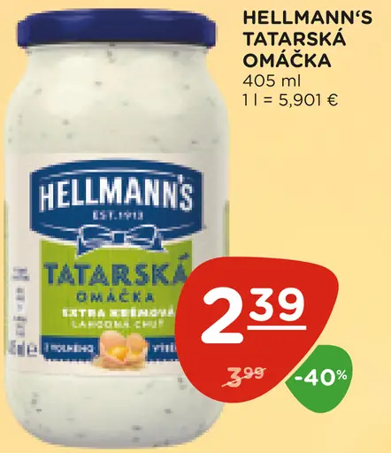 Hellmann's tatárska omáčka extra krémová