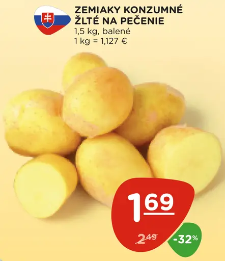 Zemiaky konzumné žlté na pečenie