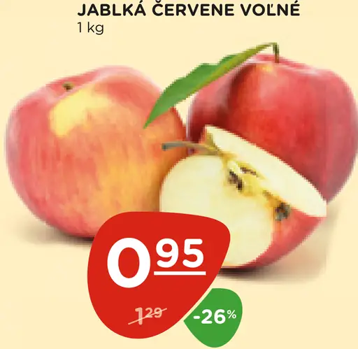 Jablká červené voľné