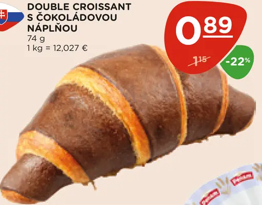 Double croissant s čokoládovou náplňou