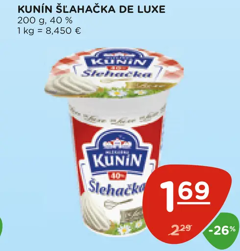 Kúnin Šľahačka De Luxe 40%