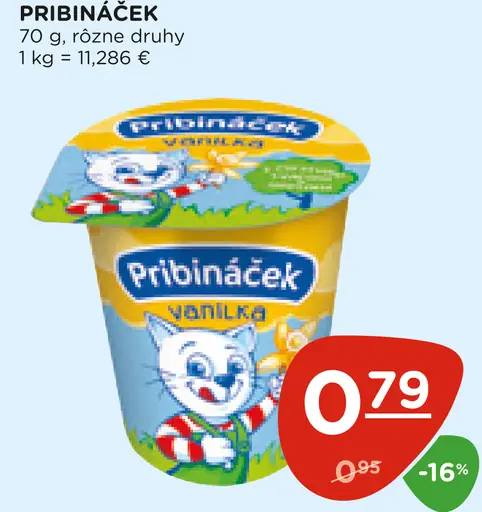 Pribináček vanilka tvarohový dezert