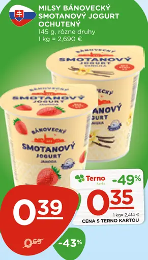 Milsy Bánovecký smotanový jogurt marhuľa