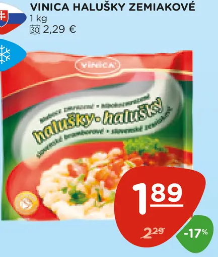 Vinica halušky zemiakové