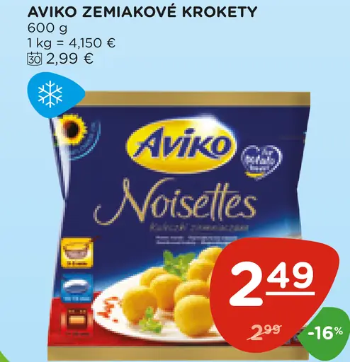 Aviko zemiakové krokety noisettes