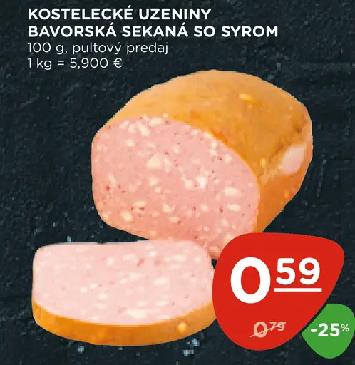 Kostelecké uzeniny sekaná bavorská so syrom