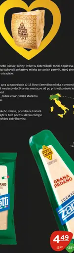 Zanetti Grana Padano výkroj syr