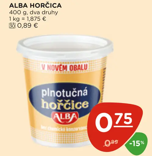 Alba horčica plnotučná