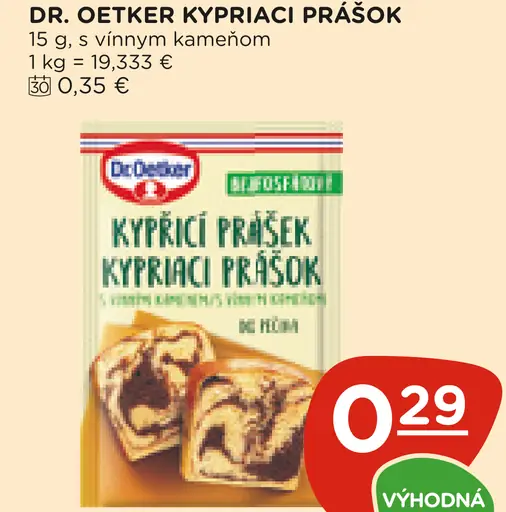 Dr. Oetker Kypriaci prášok do pečiva s vínnym kameňom