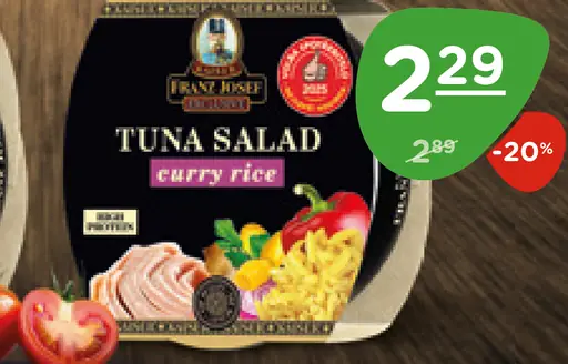 Franz Josef tuniakový šalát curry rice