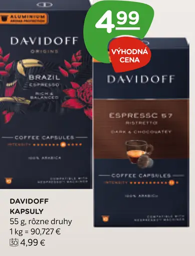 Davidoff kávové kapsuly Brazil Espresso